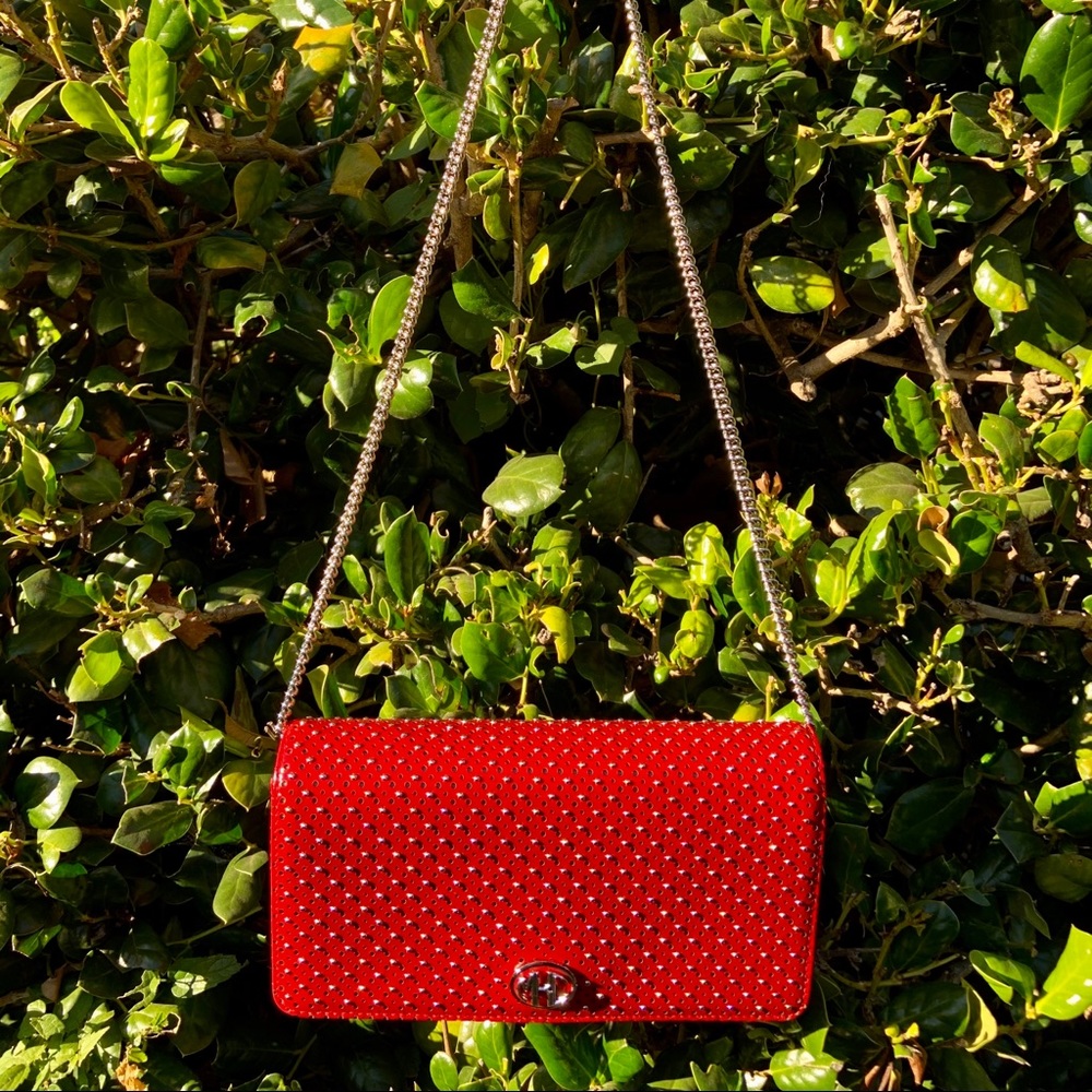 Monogramme Studded Leather Chain Wallet